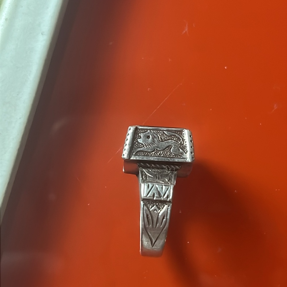 A silver ring with cornelian stone - Picture 4 of 4